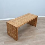 1970s minimalist bamboo & rattan bench by Vivai del Sud