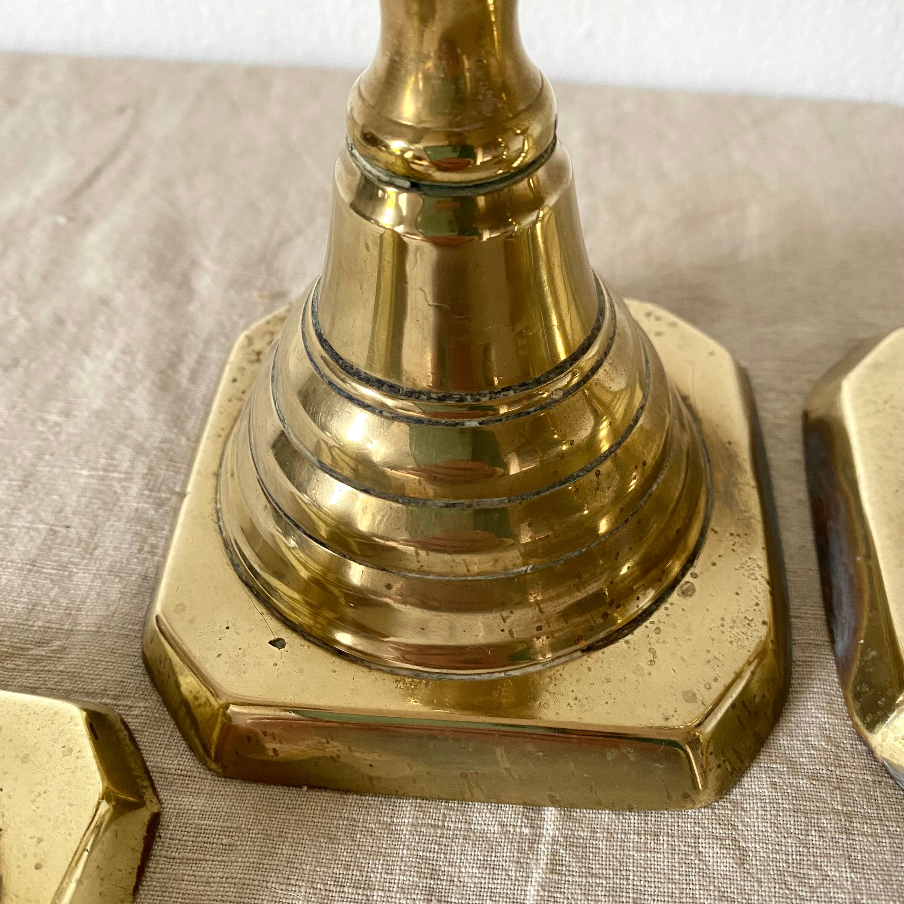 Old brass candlesticks England