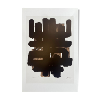 Affiche d’après la lithographie #3, 2020, pierre soulages