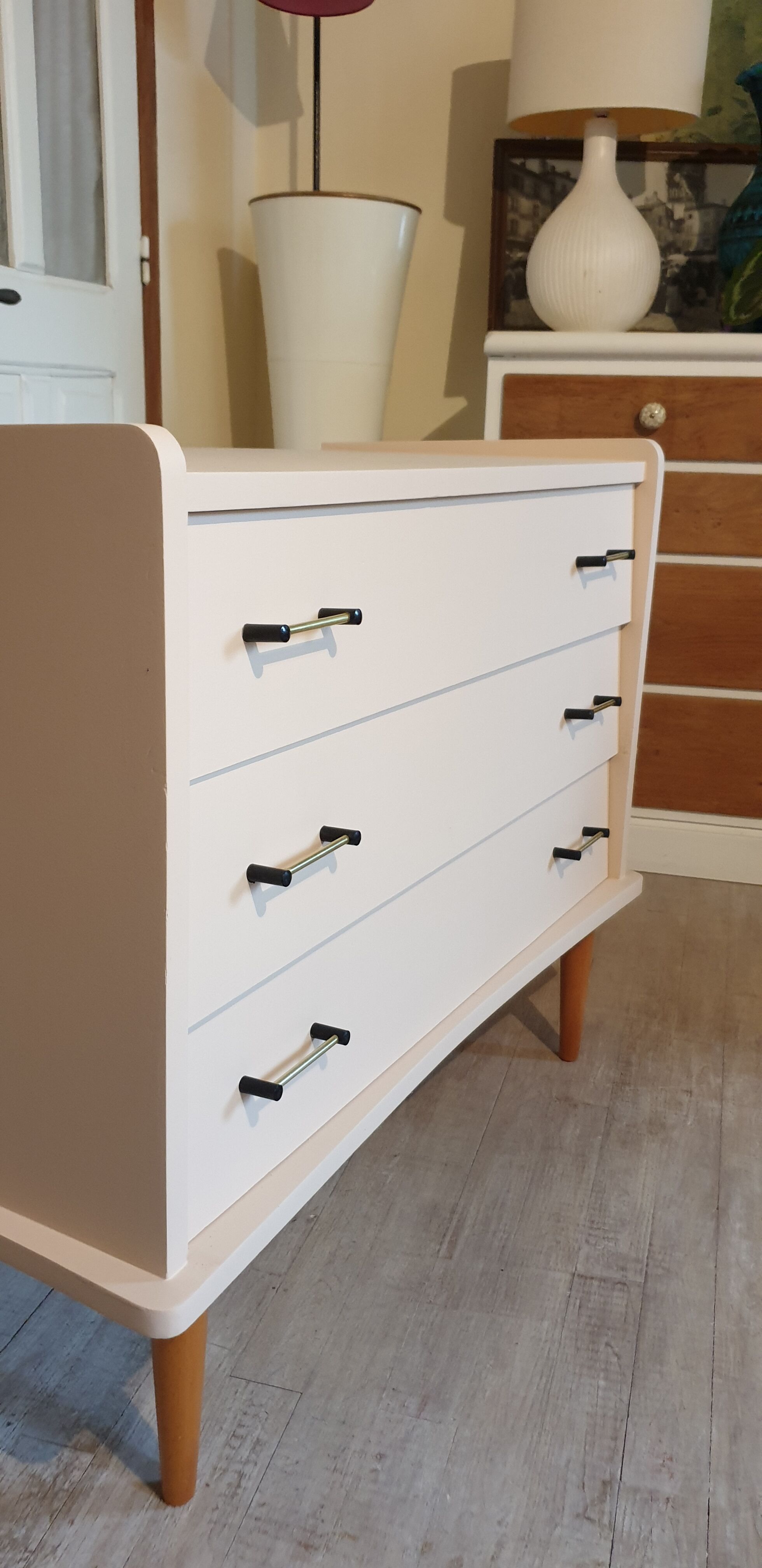 Pink vintage chest of drawers