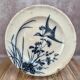 Antique Longwy plate – Japanese model – black and white bird decoration
