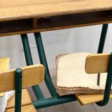 Old-fashioned double school desk