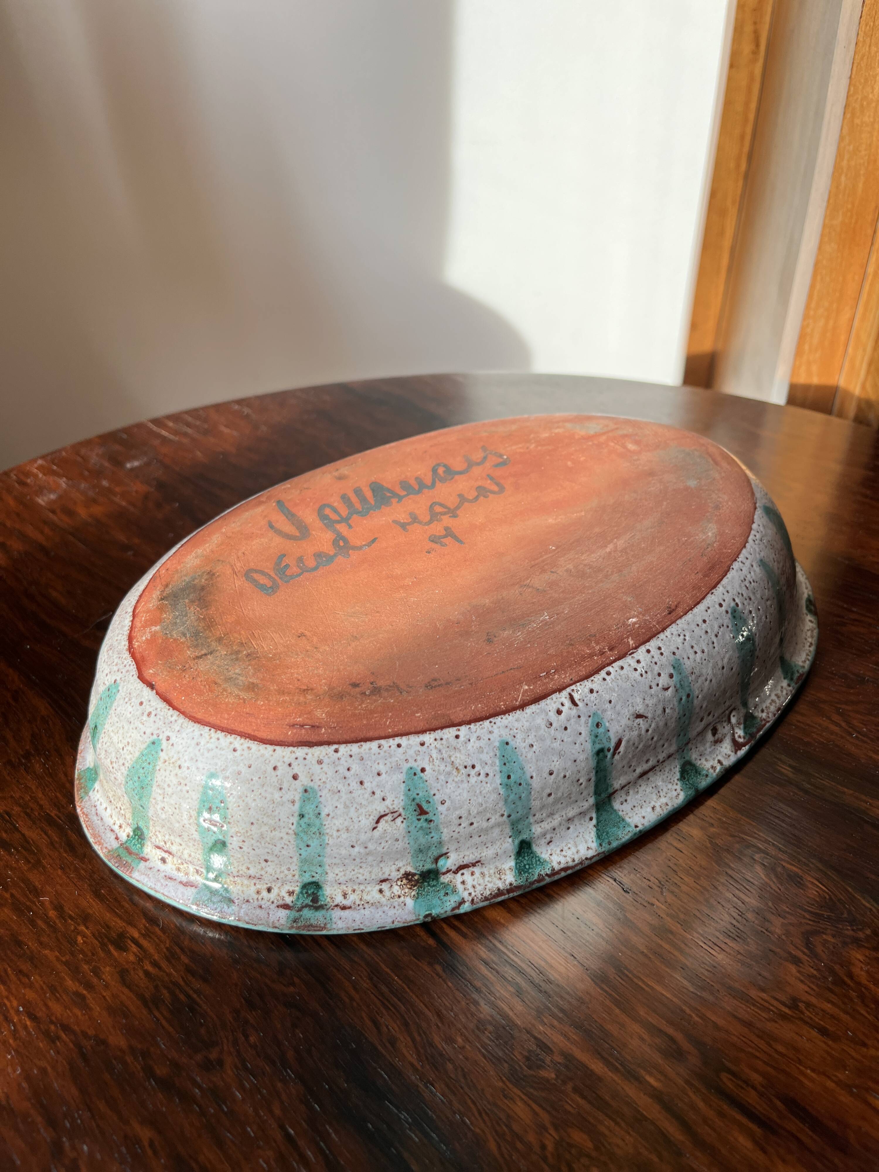 Ceramic dish/coffee bowl by Daniel Étienne Vallauris, signed