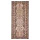 Vintage Turkish Oushak Handmade Wool Cotton Brown Runner Rug 188x416