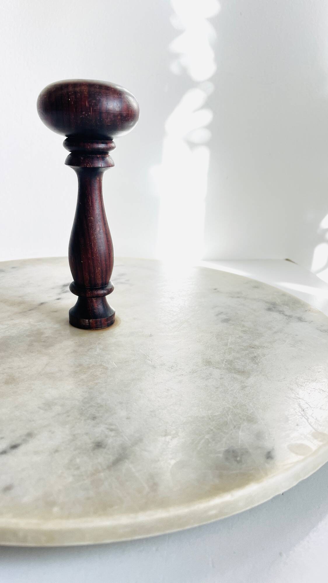 Plateau à fromage marbre et bois vintage