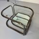 Vintage tubular coffee table with glass top, Italian design Morex, 70s