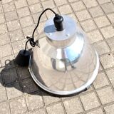 Industrial Workshop Pendant Lamp in Vintage Metal and Glass