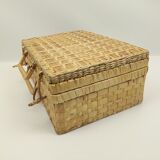 Rectangular wicker case 2 handles