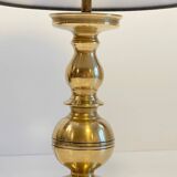 Chic solid brass and vintage fabric lamp