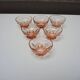 6 vintage pink glass bowls in Art Deco style