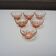 6 vintage pink glass bowls in Art Deco style