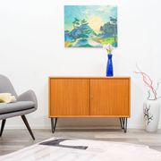 Two-door chest of drawers/sideboard with hairpin legs, 1960s. Restored