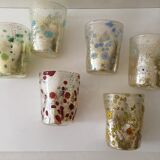 Set of 6 murano glasses acqua "goto" "murrisa" in murano glass unique piece