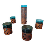 Copper and Glass Set by Nanny Still for Raak Amsterdam, 1970s, Set of 5