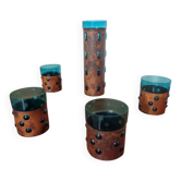 Copper and Glass Set by Nanny Still for Raak Amsterdam, 1970s, Set of 5