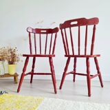 Antique Western bistro chairs in patinated red
