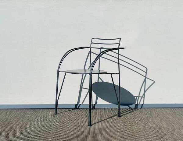 Paire de chaises ' Lune d'Argent ' Pascal Mourgue - Fermob. Vintage 80s