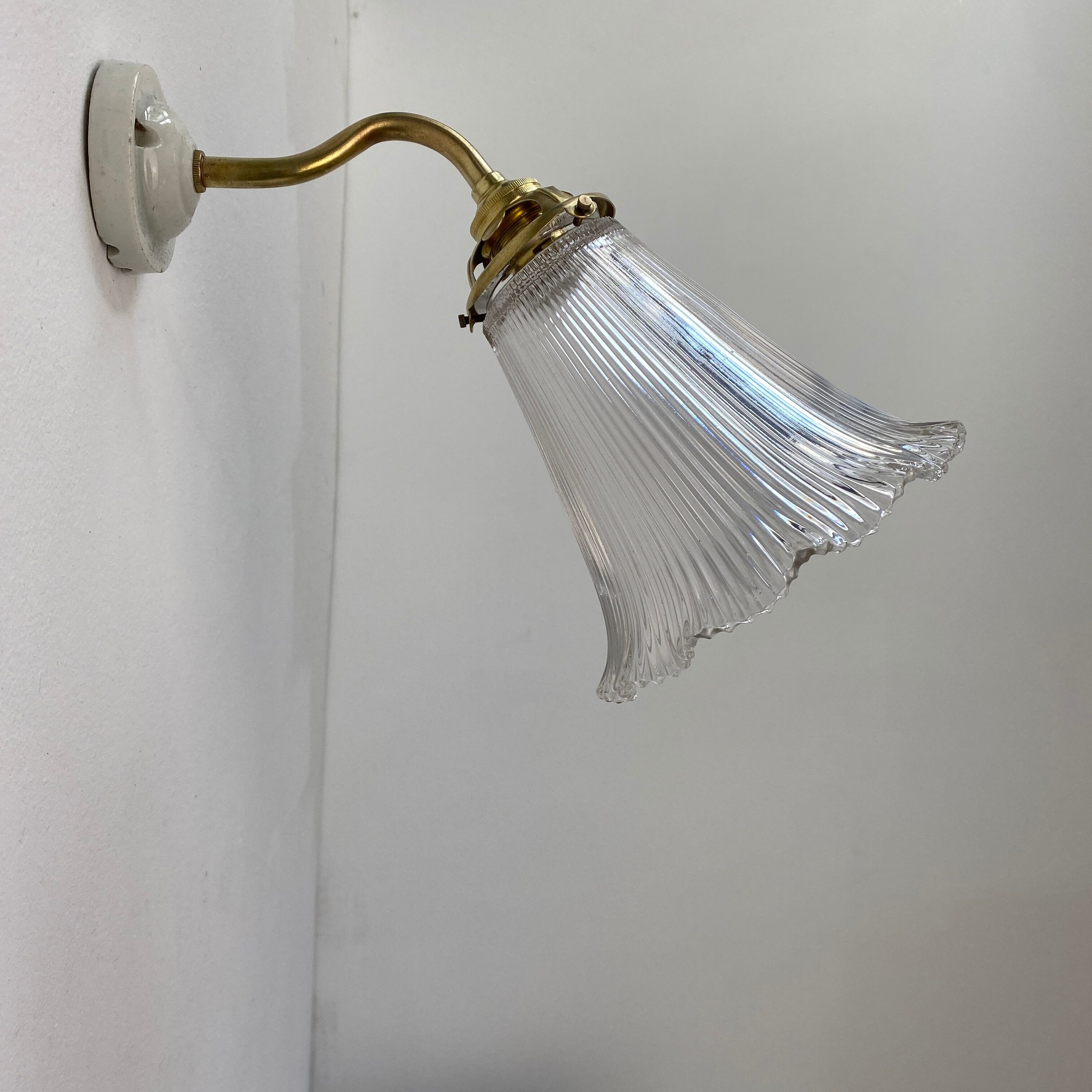 Vintage prismatic glass wall lamp