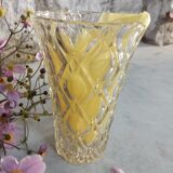 Four bohemian crystal vases