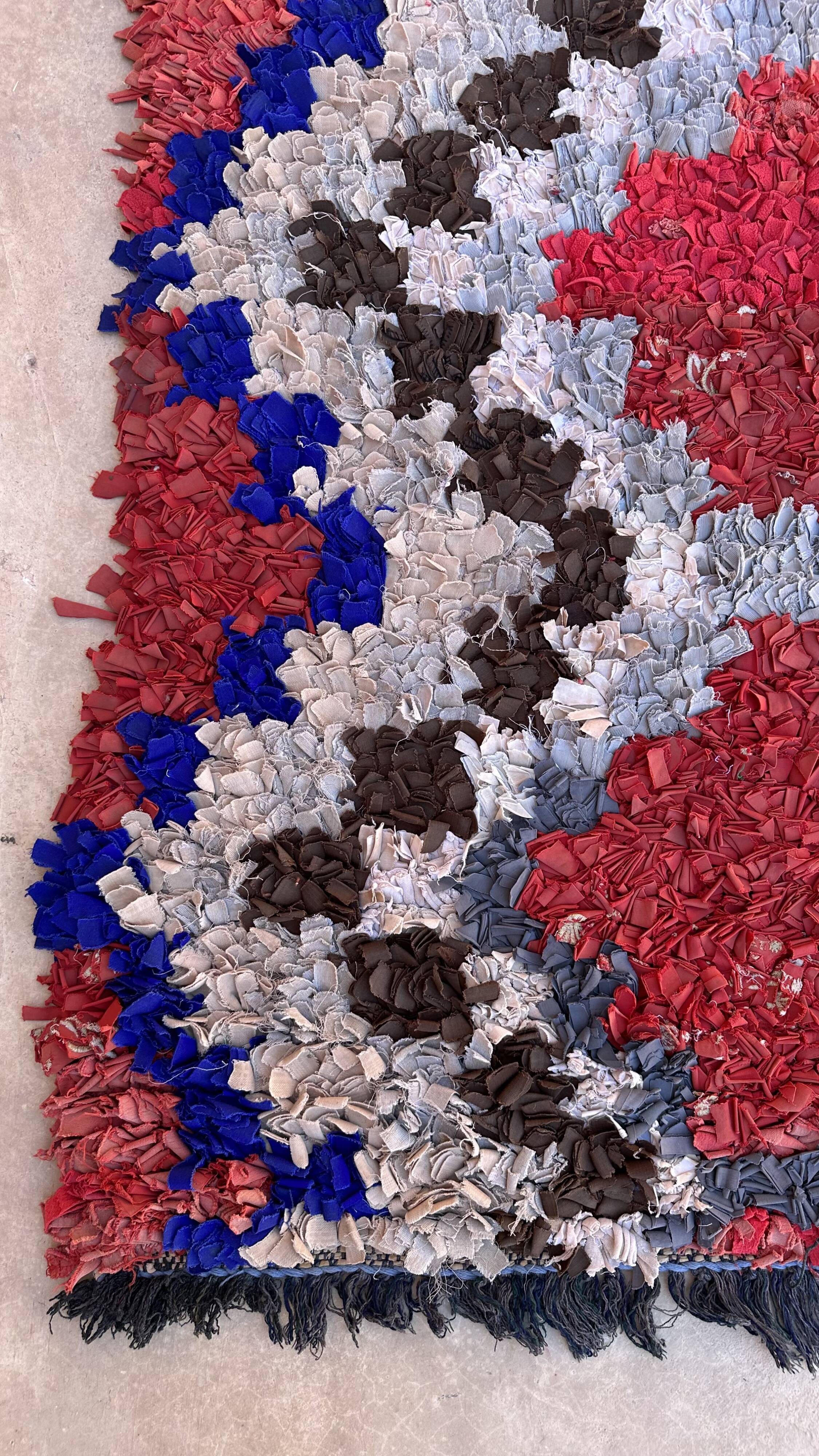 Moroccan carpet Boucherouite colored - 98 x 170 cm