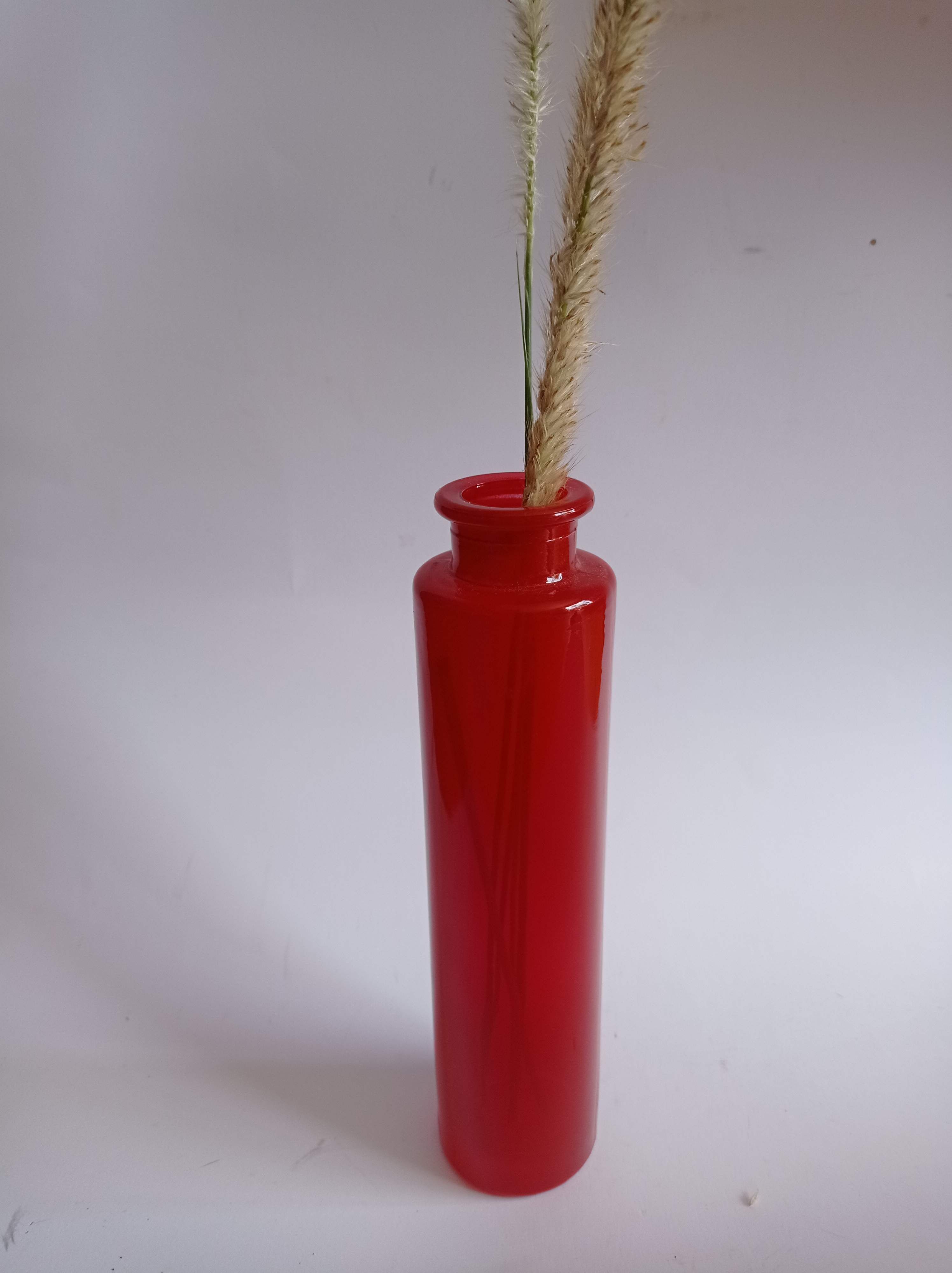 Red vintage glass vase