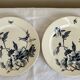 Pair of poppy dishes, Summer decoration, Gien earthenware from the 19th century.