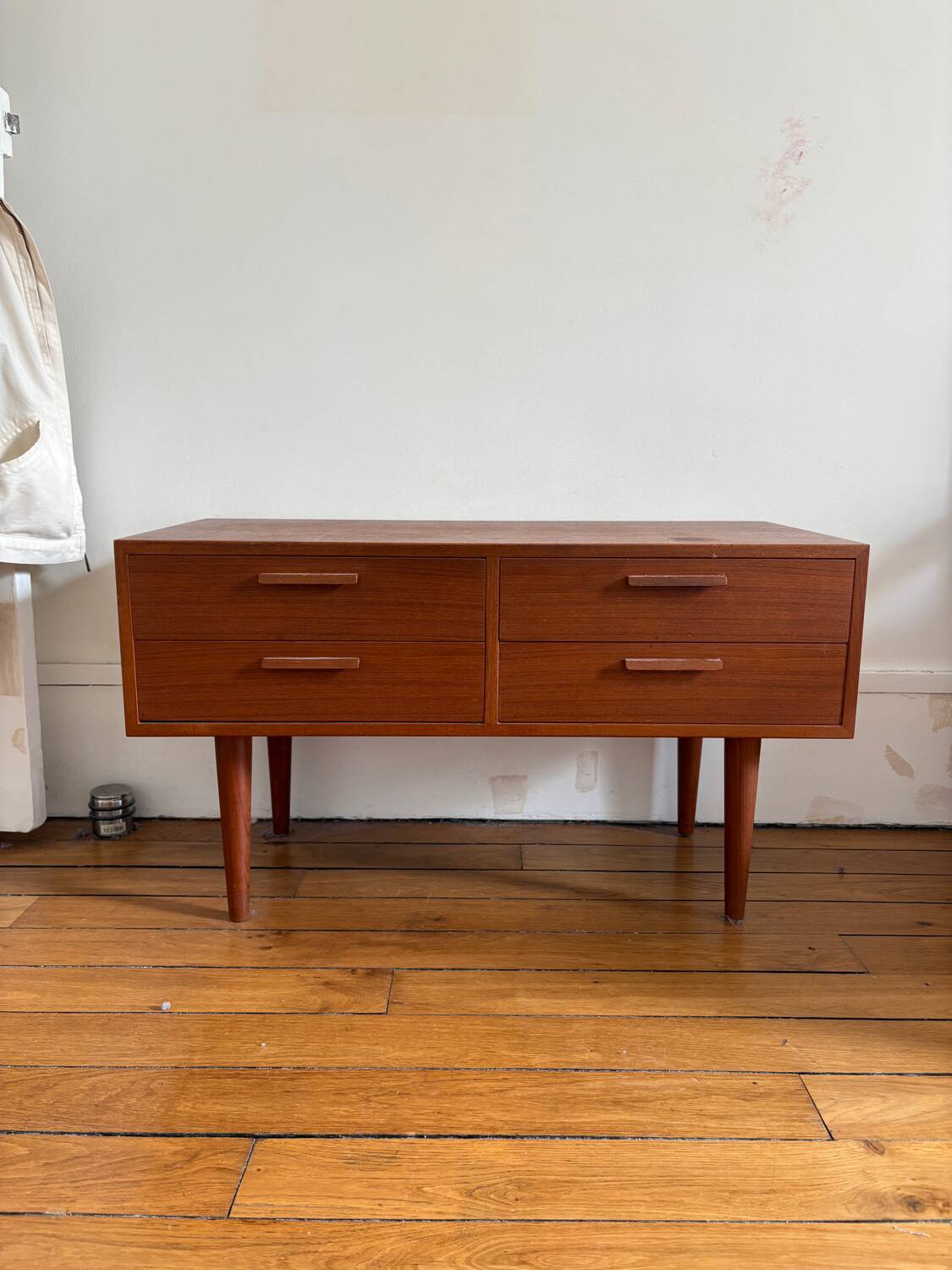 Small Scandinavian wooden chest of drawers