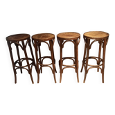 Set of 4 bar stools in "Thonet" style.
