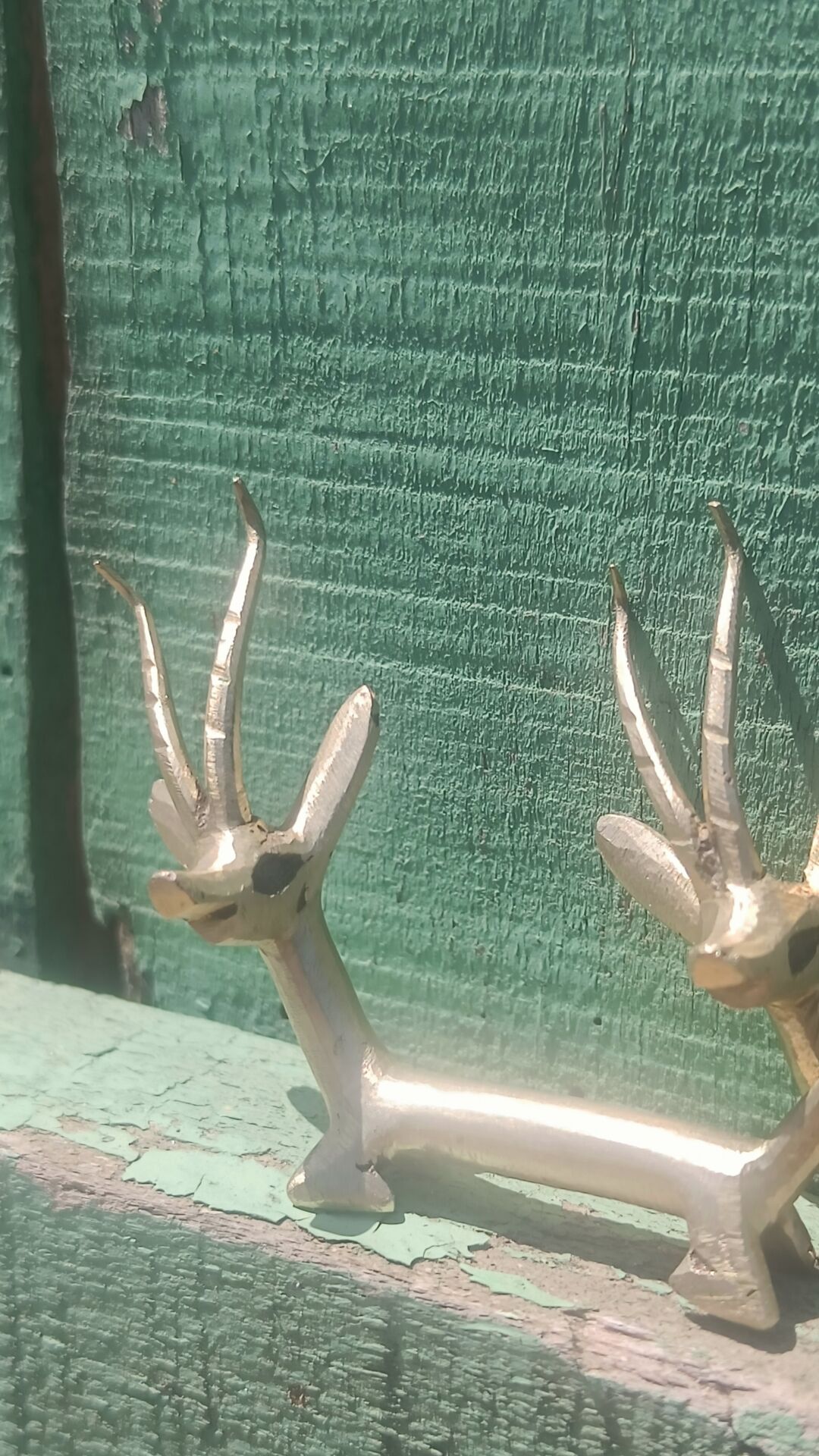 Solid brass knife holder gazelle antelope