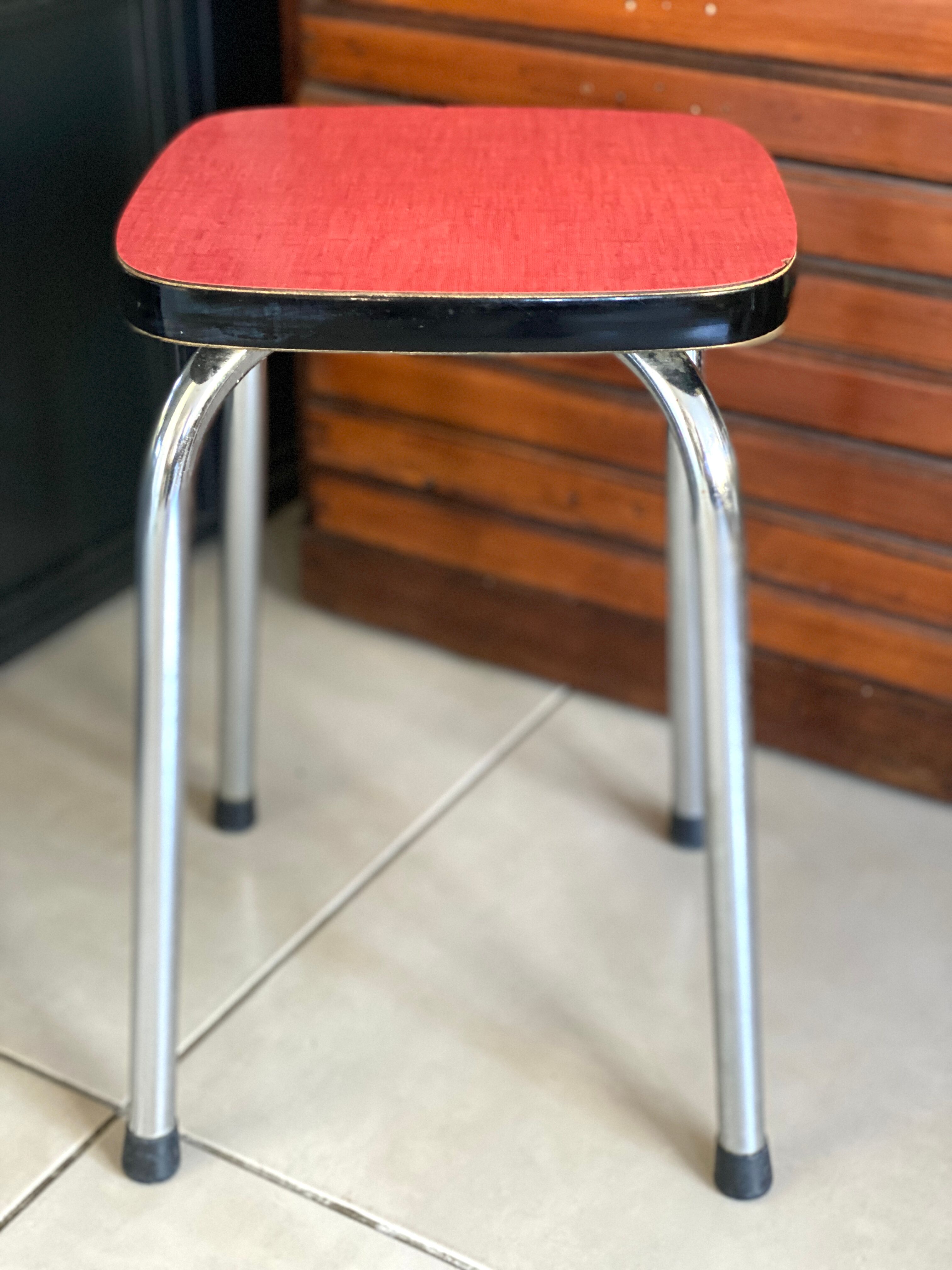 Red formica stool