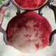 Fauteuil Louis XV en acajou et velours rouge