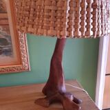 Brutalist lamp, olive wood