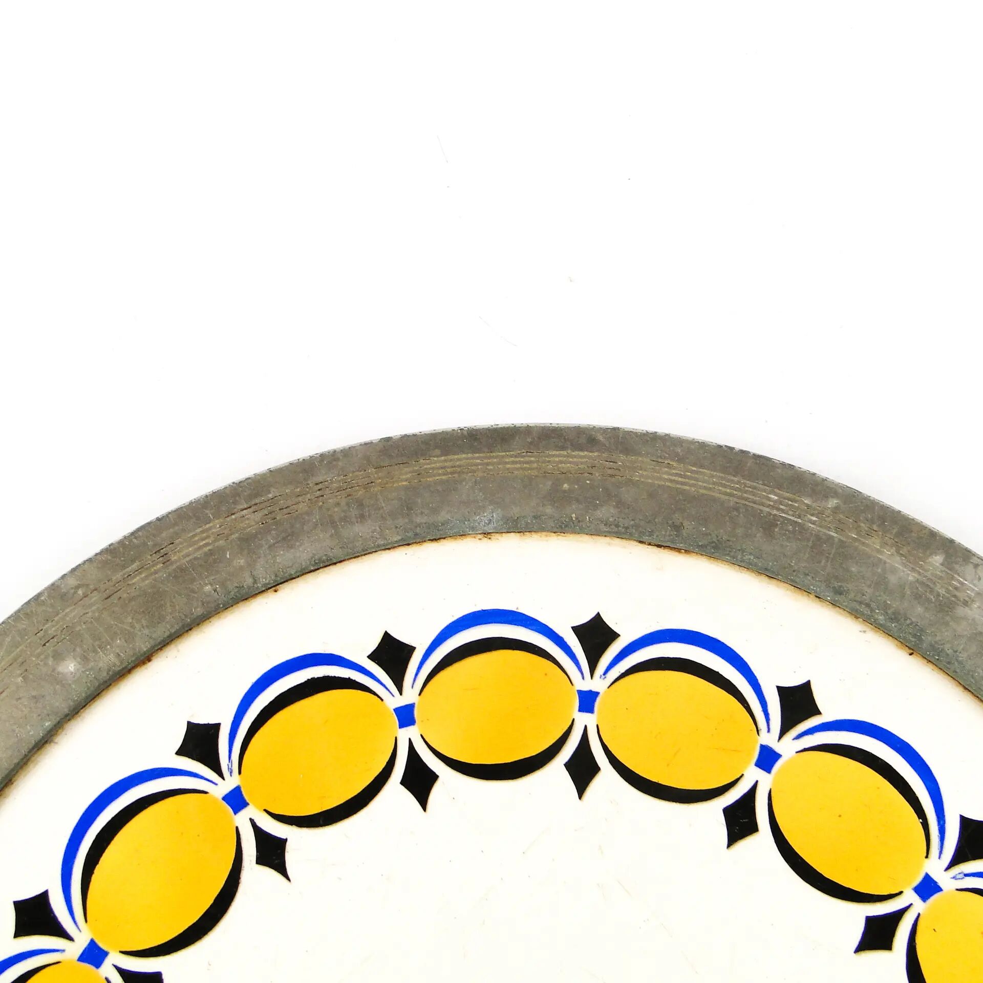 Plateau Art Nouveau, laiton argenté, porcelaine blanche, Autriche, début du 20e siècle