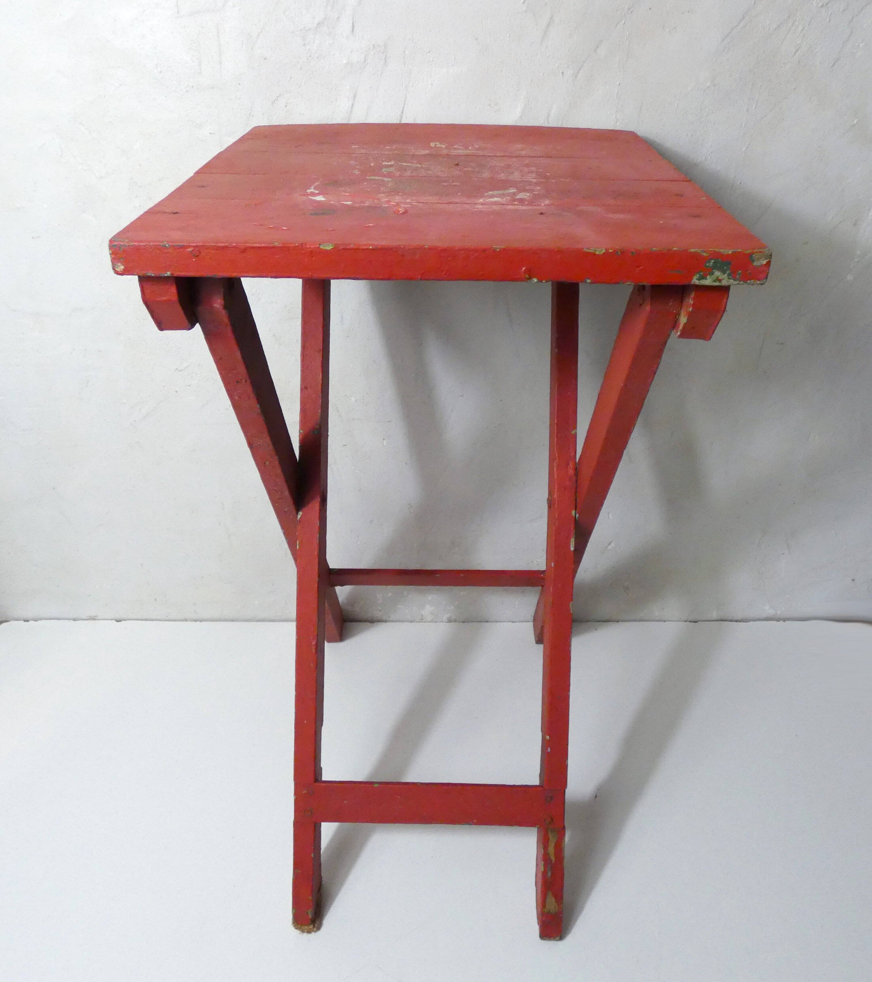 old folding wooden side table