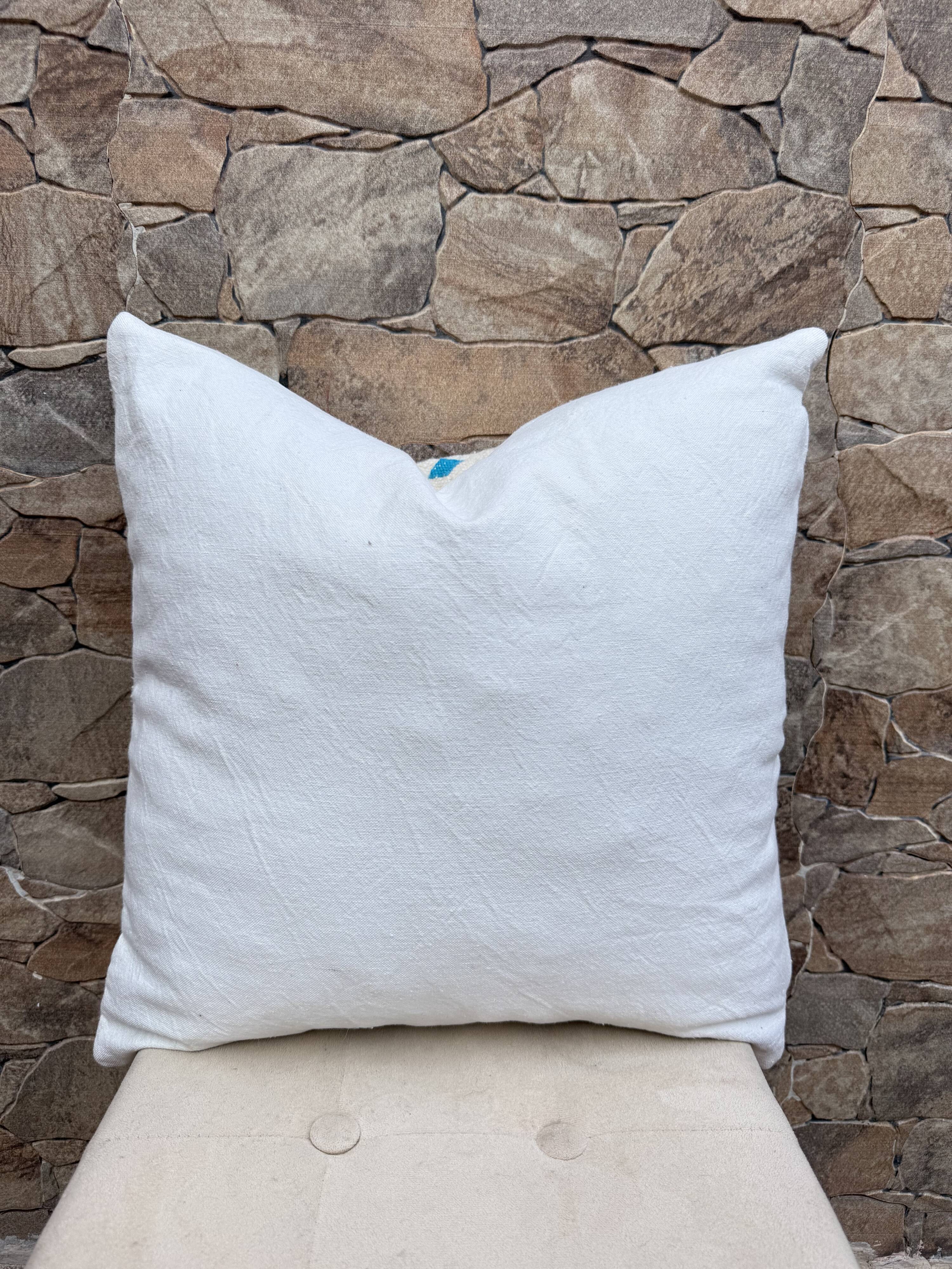 Handmade Berber wool Kilim cushion: Moroccan floor cushion