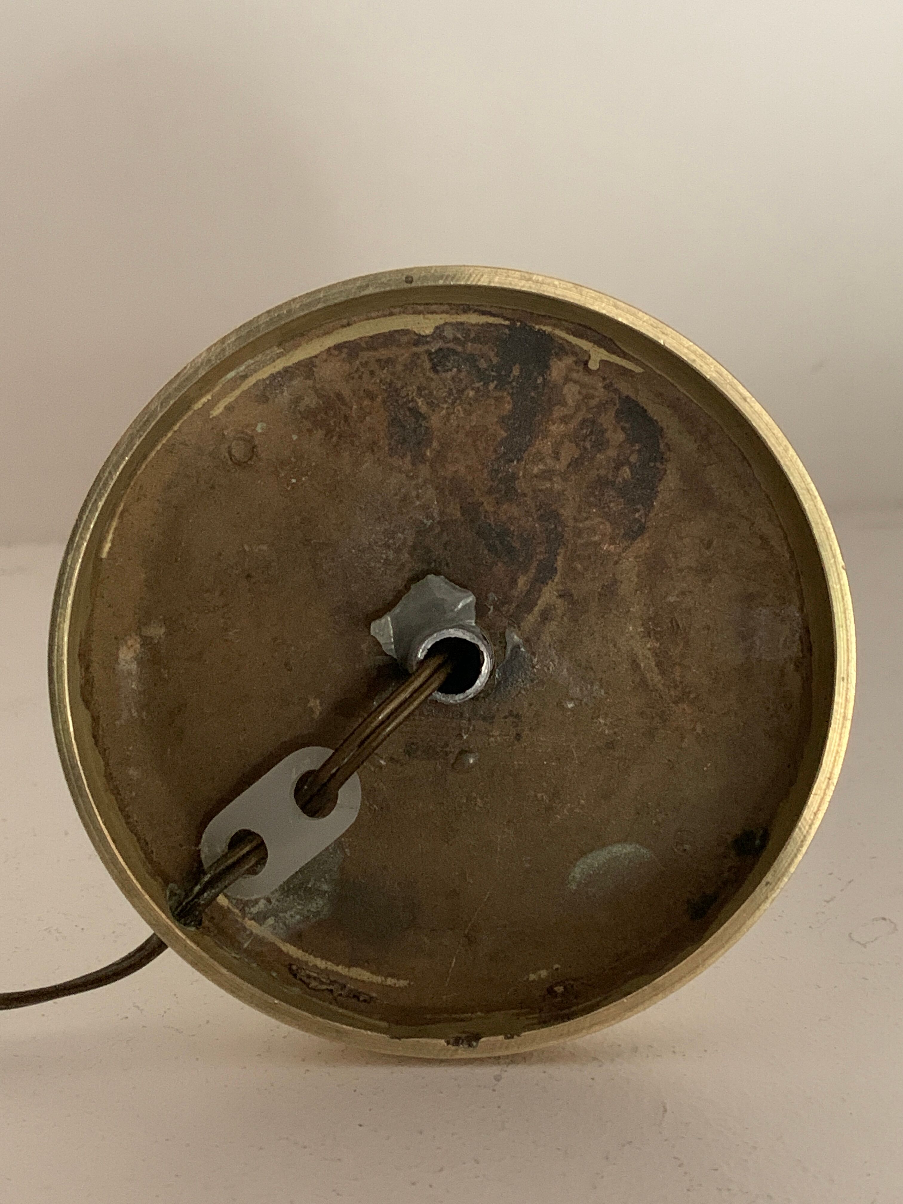 Pied de lampe en verre et métal doré