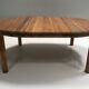 Brutalist pine extendable round dining table by Rainer Daumiller for Hirtshals Savvaerk 1970s