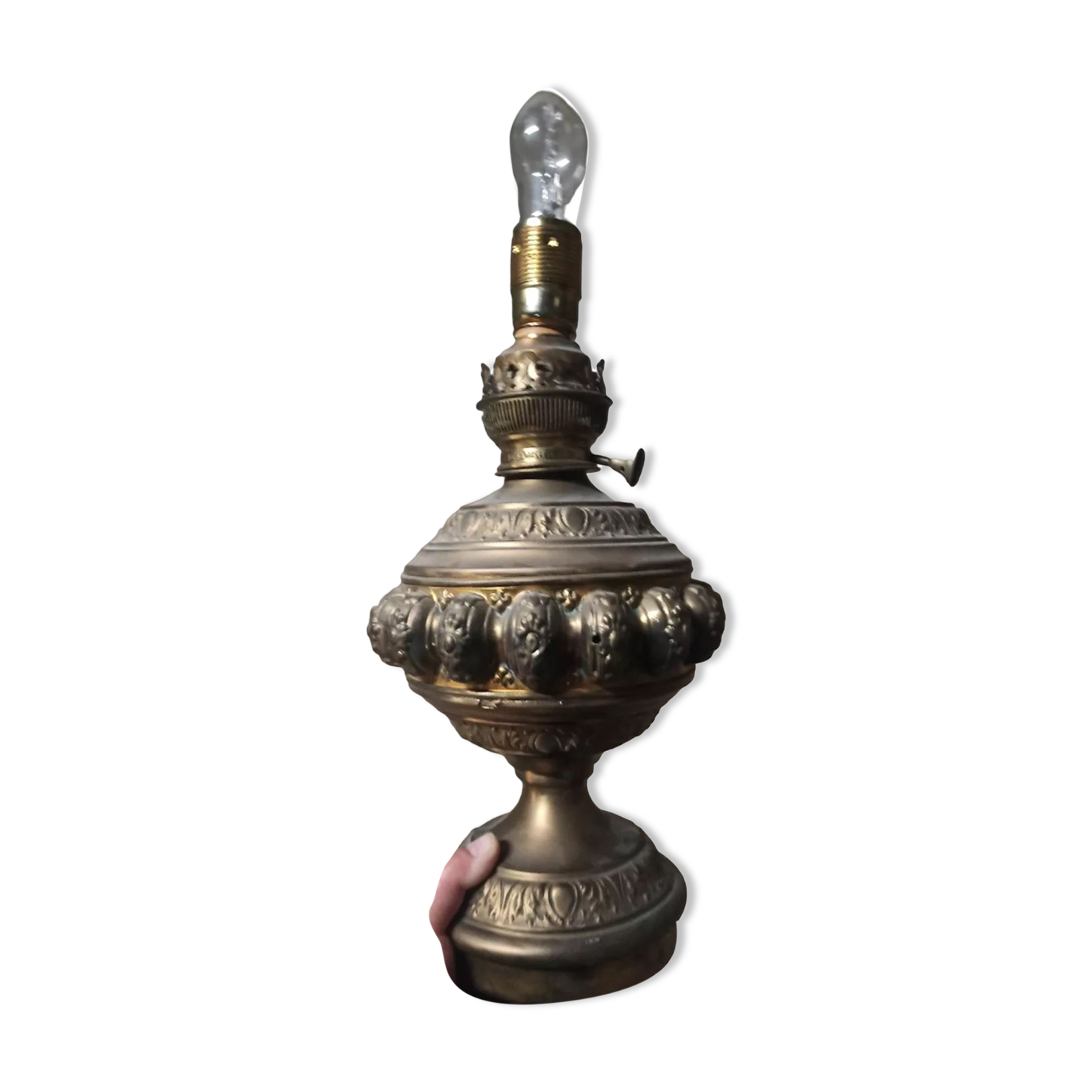 Antique brass lamp foot