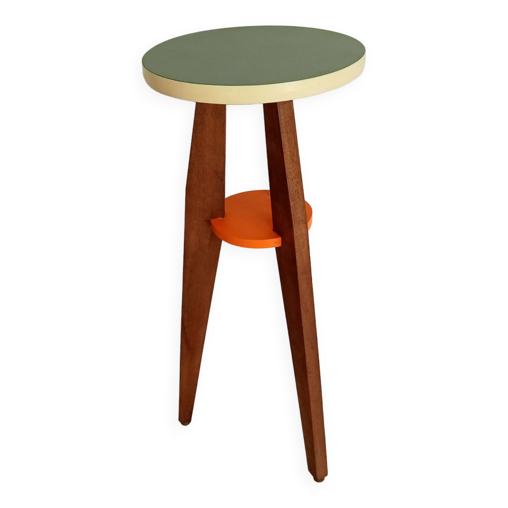 Vintage 70s side table in wood and formica