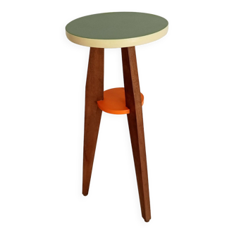 Vintage 70s side table in wood and formica