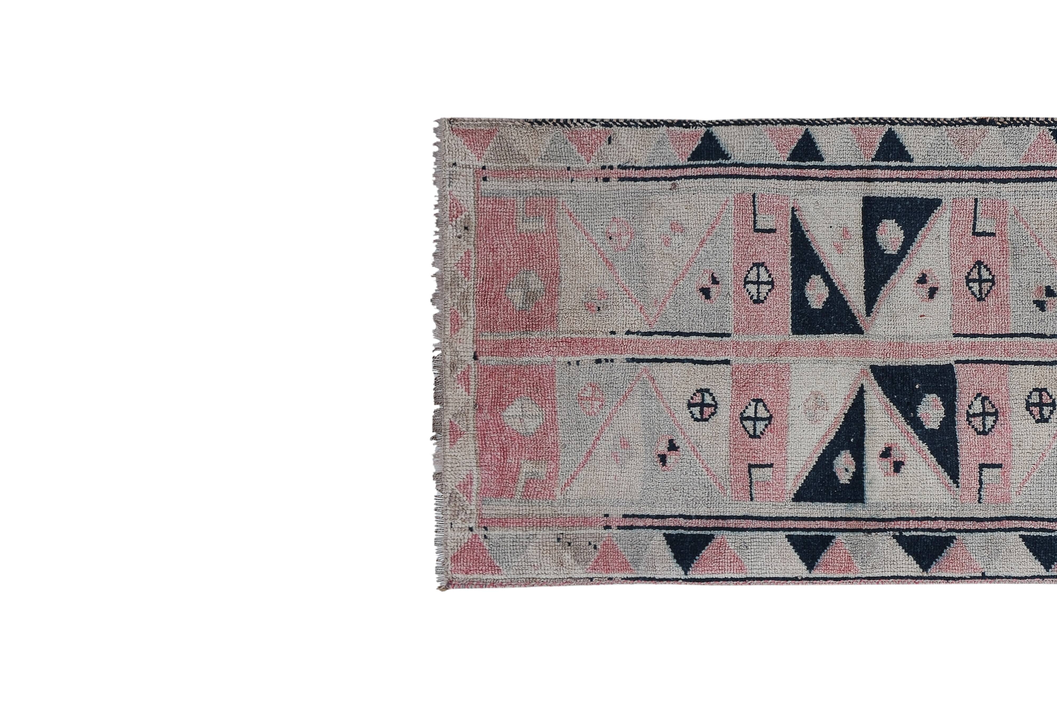 Vintage Turkish Oushak Rug Handwoven 119x330 cm