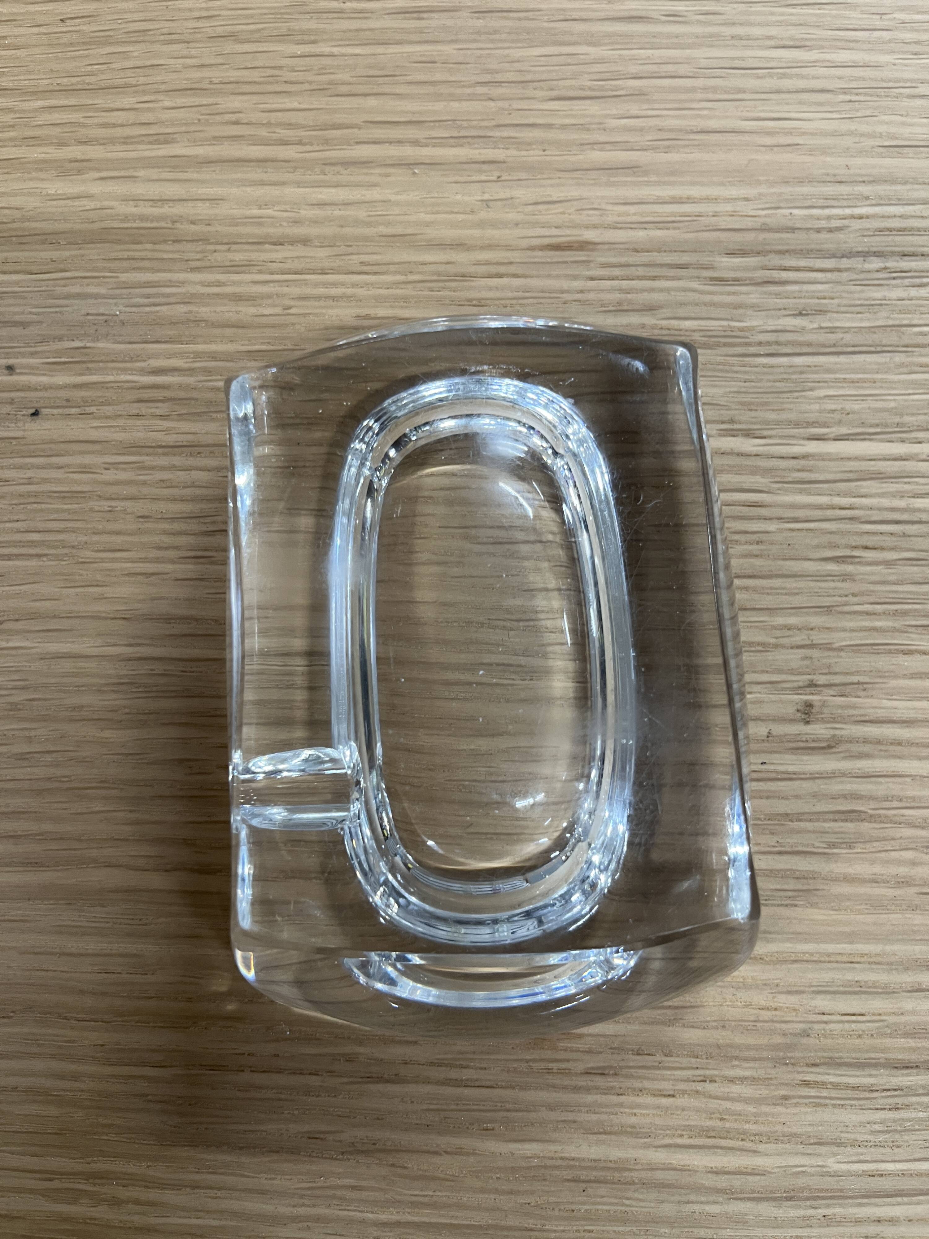 Daum crystal solo ashtray from France