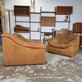 2x De Sede DS-46 vintage 1970s design leather lounge chair