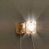 Wall lamps in crystal glass with brass suspension.Carl Fagerlund for Swedish Orrefors