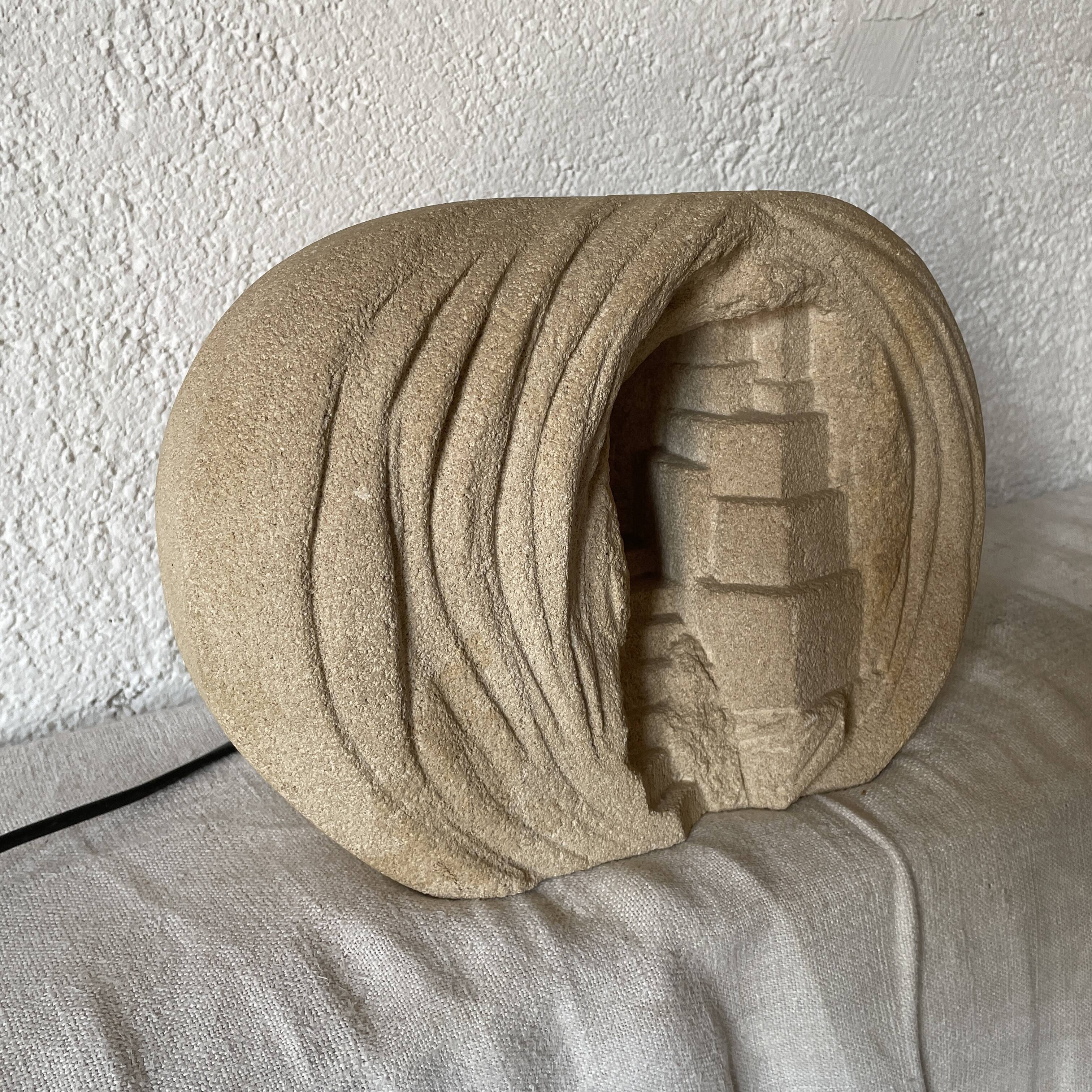 Arsene Galisson lamp in stone vintage design 1970