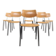 Lot de 6 chaises Tchèque " Kovonax " type école, chrome et bois 1960
