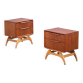 Tables de chevet en teck avec cadre en chêne, Danemark, années 1960, ensemble de 2