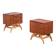 Teak Bedside Tables with Oak Frame, Denmark, 1960s, Set of 2