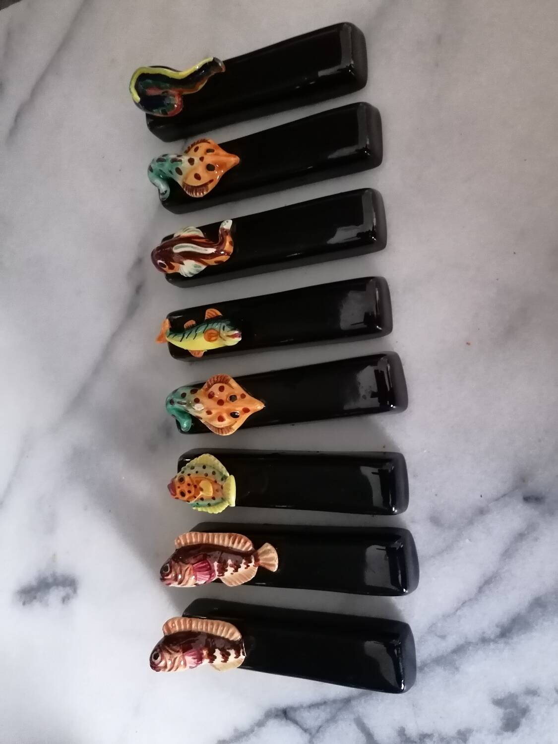 Vintage fish slip knife holders
