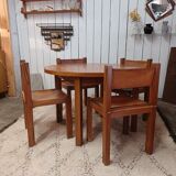 4 elm and leather chairs 1950